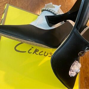 Circus NY by Sam Edelman slightly worn.  Rhinestone pump, heel, ankle strap.